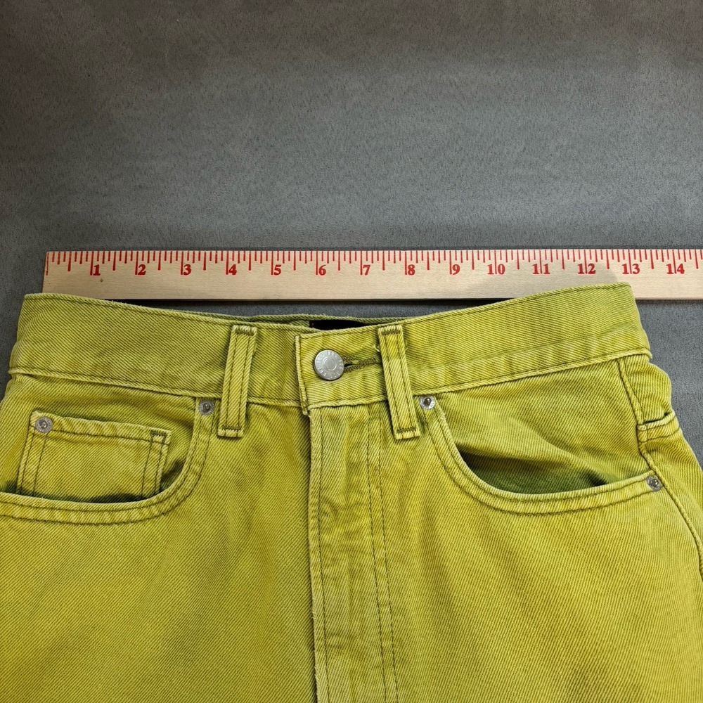 BDG Urban Outfitters Womens High Rise Loose Baggy Jeans Sz 25 Lime Green Grunge‎ - Picture 3 of 14
